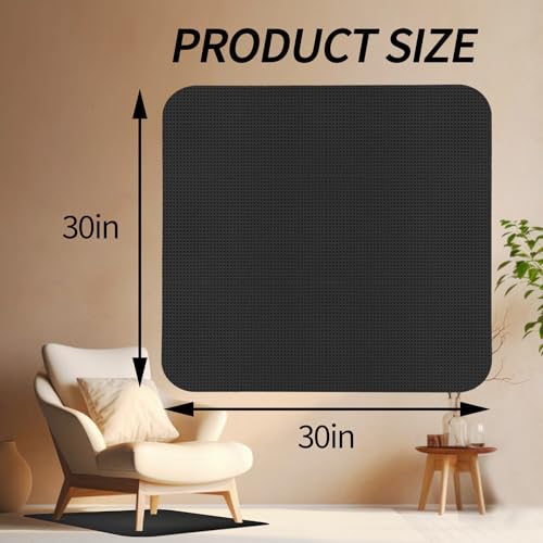 Recliner Pads for Hardwood Floors Non Skid Furniture Gripper Pad Floor Rubber Mat,Anti Slide Furniture Pad Hardwood Floor Protector,Swivel Chairs Recliner Mats Non Slip Recliner Grippers Black - size: Sq-black-30"x30"