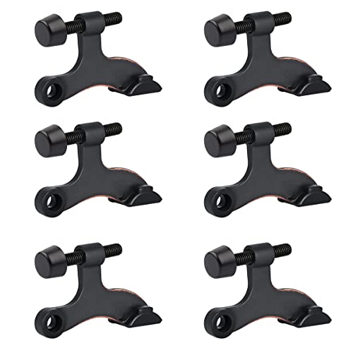 HOMOTEK 6 Pack Hinge Pin Oil Rubbed Bronze Door Stopper,Adjustable Deluxe Heavy Duty Door Stopper 2-1/2"x1-3/4”,with Black Rubber Bumper Tips - color: Oil Rubbed Bronze, size: 6 Pack