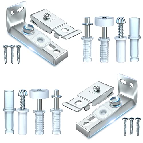 Bifold Door Hardware Repair Kit - 2 Pack Bi-fold Sliding Closet Doors Replacement Parts Include Top & Bottom Bracket, 3/8" Pivot, 7/8" Guides Wheel, for Folding Pocket Door Accordion - style: 2 Pack Sliver