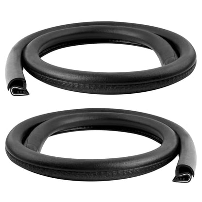 2.62Ft Car Door Weather Stripping, 2PCS Thickened Rubber Edge Trim with U-Shaped Metal Clips for Noise Reduction, Push-in Car Door Seal Strip, Black - color: 2.62Ft