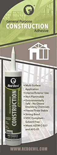 Red Devil 077606 General Purpose Construction Adhesive, 9 oz, 6-Pack, White - size: 6 - Pack, style: 9 oz.