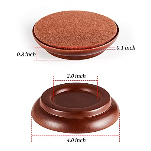 Piano Caster Cups - Upright Piano Wheel Floor Protectors Piano Coasters .Set of 4 - color: Brown