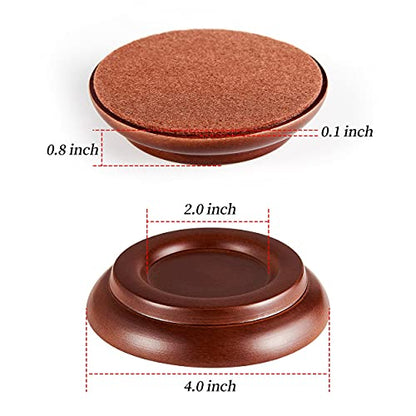 Piano Caster Cups - Upright Piano Wheel Floor Protectors Piano Coasters .Set of 4 - color: Brown