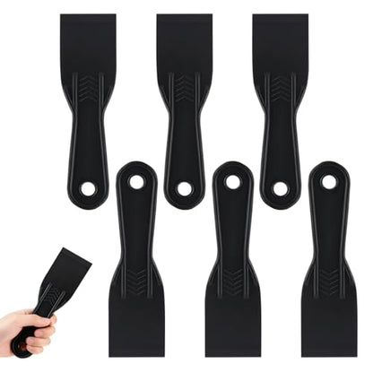 2 Inch Plastic Putty Knives Set, 6Pcs Plastic Putty Filler Knife & Scrapers Tool Non Scratch, Spackle Knife Scraper Tool for Wall Repair, Wallpaper Paint Removal