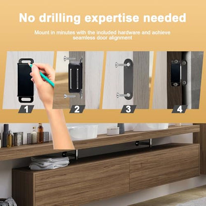 12Pcs Cabinet Door Magnets Catch Magnetic Door Catch, Magnetic Shutter Hardware Drawer Magnet Latch Cabinet Magnets for Closure Cupboard Closet Bathroom(Black) - color: Black