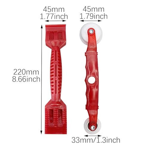 RLECS 2PCS Screen Roller Tool Scoop Red Window Leather Strip Installation Utensil for Door Seam Repair and Automotive Seal Replacement