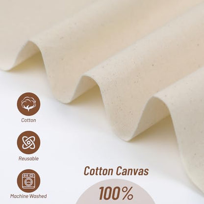 60”W 7oz Natural Canvas Fabric, Canvas Roll, 100% Cotton Painters Drop Cloth for Arts & Crafts, Backings Covers (5 Yards) - size: 5Y-7oz