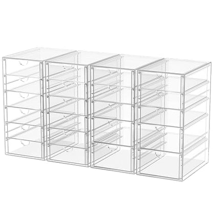 caktraie Desk Organizers And Accessories With 22 Drawers, 4 Pack Office Desktop Drawers, Plastic Makeup Organizer Containers Bins With Drawers Desk Organization, Bathroom Organizers Storage Case Box - size: 22 Drawers