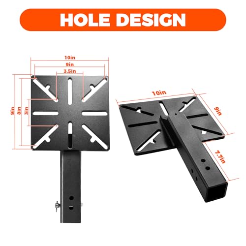 Mount Vise and Grinder,Heavy Duty Carbon Steel Single Mount Plate for Trailer Hitch, Portable Tool Mount for Bench Vise & Grinder (2" Receiver) - size: Mounting Plate Only