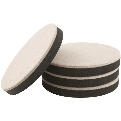 SuperSliders Felt Heavy Furniture Reusable Movers for Hard Surfaces (4 pieces) - 5" Round - size: 4 Pc, style: 5" Round