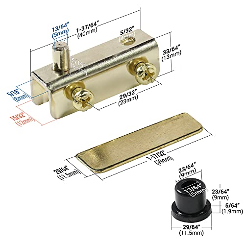 Rok Hardware Glass Door Pivot Hinge for Free Swinging Glass, Brass - color: Brass