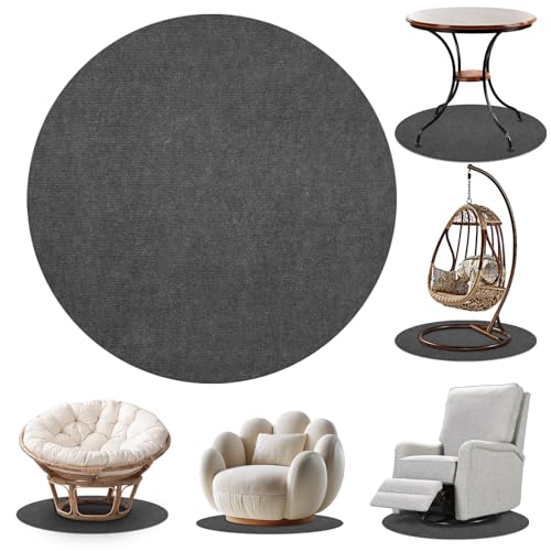 Round Recliner Pads for Hardwood Floors, Non Slip Recliner Grippers, Furniture Pads Floor Mats for Carpet, Anti Slide Office Chair Mat for Floor Protector, 35"x35" (1 Pack Grey) - color: Round Gray, size: 35"x35"-1pack