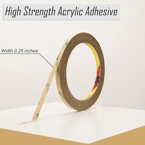 3M 300LSE Double Sided Tape Heavy Duty, 0.75" × 36 Ft Clear Ultra Thin High Strength Automotive Mounting, Waterproof for Car Trim, Mirror, Rv, LED Strips, Electronics Invisible Bonding (0.75" × 36 Ft) - size: 0.75" × 36 Ft