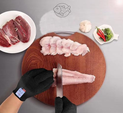 Cutting Gloves, 1 Pairs of Cut Resistant Gloves Food Grade, Cut Resistant Gloves for Kitchen, Oyster Shucking, Fish Fillet Processing, Carving Wood and Gardening(Small-Black) - color: Black, size: Small (Pack of 2)