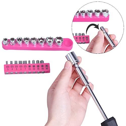 Cartman 148Piece Tool Set General Household Hand Tool Kit with Plastic Toolbox Storage Case Pink - color: Pink