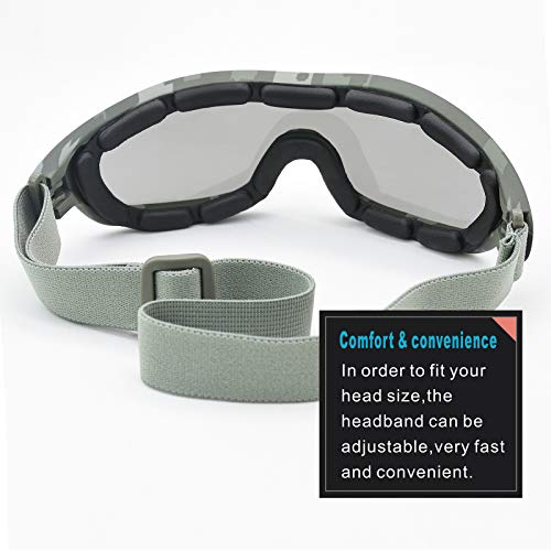Viriber Motorcycle Goggles - UV Protective Outdoor Glasses, Dust-proof Combat Goggles, Military Sunglasses - Camouflage - color: Camouflage Glasses