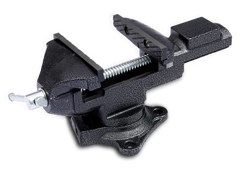 Wedge Guys Bench Vise w/Quick Release & Swivel + Removable Workbench Clamp, Rubber Clamp to Regrip Golf Clubs & More