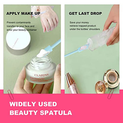 Small Beauty Spatula, 4 Pcs Mini Spatula for Cosmetics Lotion Makeup, Every Drop Tiny Spatula for Makeup and Kitchen Jar, Wax Waxing Body Hair Removal - color: H-25357