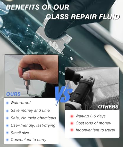 Windshield Crack Repair Kit, Windshield Repair Kit For Chips And Cracks, 2025 Upgraded Windshield Chip Repair Kit Rock Chip Repair Kit Windshield, Window Crack Repair Kit, For Invisible Repairs (2pcs) - color: Black one
