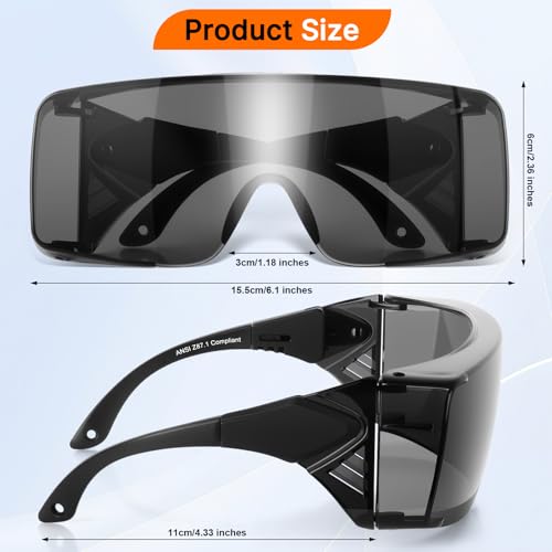 OXG Safety Glasses for Men Women Anti Fog, ANSI Z87.1 Anti Scratch Protective Eyewear UV400 Protection, Adjustable Temple - color: 3 Pack Grey