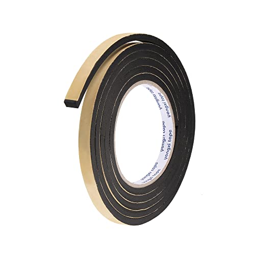 uxcell Sealing Foam Tape 10mm Wide 5mm Thick 2m/6.56ft Long, EVA Self Adhesive Weather Strip for Window Door Insulation - size: 10mmx5mmx2m