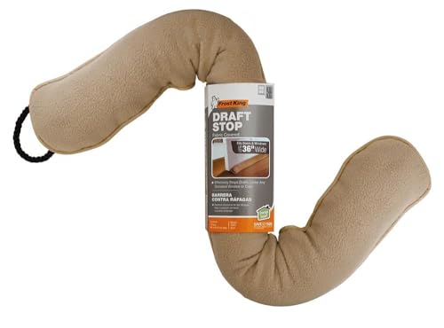 Frost King Door or Window Draft Stop Cloth Seal, 36-inches, Decorative Gold - size: 3' (Single), style: Beige Fleece