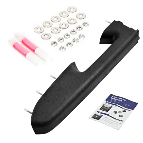 22818465 Front Left Driver Side Armrest Repair Kit Compatible with 2010-2014 Chevy Silverado and GMC Sierra 1500 2500HD 3500HD, Replaces for Door Release Handle Below Vertical Armrest, Black