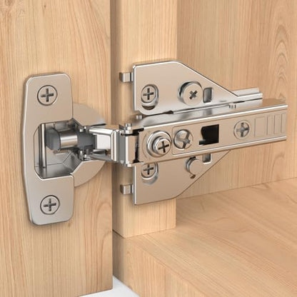 Chibery 50 Pack Full Overlay Cabinet Hinges, Face Frame & Frameless, 4D Adjustment, Soft Close 105°, Close Speed Control, Concealed Clip-On Plate, Smooth Slow Self Closing for Kitchen Corner, Cupboard
