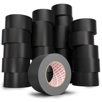 SWRT 9 Mil 24-Pack Black Heavy Duty Duct Tape Strong Adhesive, 2 in x 30 YD (Total 720YD) Duct Heavy Duty Waterproof All Weather Black Duct Tape No Residue Sealing & Patching for Indoor&Outdoor Repair - color: Black