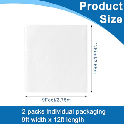 2pcs 9x12ft Painter Plastic Drop Cloths Sheet,Waterproof Anti-dust Cover, Disposable Tarp for Painting for Couch/Furniture Cover - size: 2pack