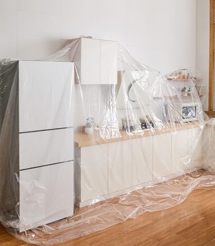 TopSoon Drop Cloth and Plastic Sheeting, Household Vacuum Cover (1 mil, 9FT x 12FT) - size: 9FT x 12FT