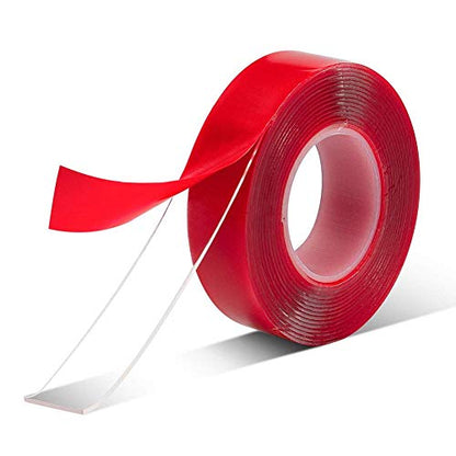 Double Sided Tape Heavy Duty - 3/4in 10ft Clear Strong Acrylic Adhesive Mounting Tape Removable Non Residue Transparent for Crafts/Walls/Carpets Fixing/Decorations(Pack of 1 Roll) - size: 3/4"