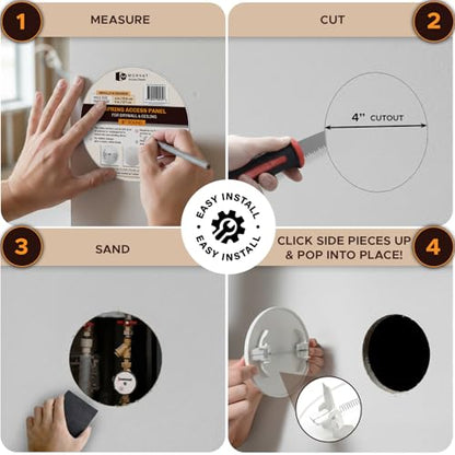Morvat Round Spring Access Panel 5x5 Inch for Ceiling & Drywall, Heavy-Duty Durable ABS Plastic & Easy Install Access Box, Wall Hole Cover Plate for Plumbing & Electrical Cable & Wiring, White, 2 Pack - size: 2 Pack