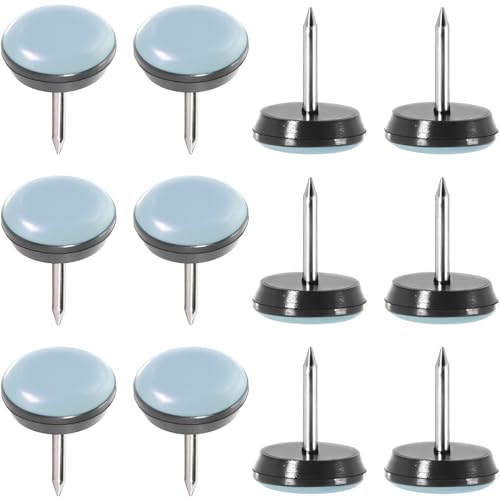 Round Sliding Block for Move Furniture, 12 Pack 1.18 Inch Nail on Table Glides, 30 mm PTFE Heavy Duty Chair Sliders, Hardwood Floor Noise Protectors for Cabinet, Living Sofa, Dining Table - color: 12pcs Φ 30mm, size: ROUND