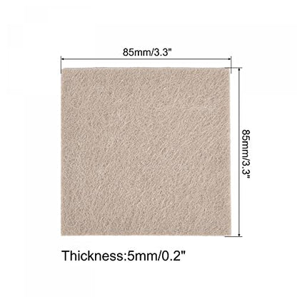 uxcell Felt Furniture Pads Self Adhesive Square Furniture Felt Pads, Anti Scratch Floor Protectors for Furniture Legs Hardwood Floor 3.3 Inch x 3.3 Inch Beige 16pcs - size: 3.3 Inch x 3.3 Inch