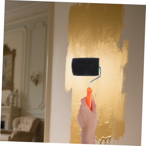 POPETPOP 1 Set Textured Paint Roller Brush Kit Wall Repair Tool with Rollers Holder for Smooth Finishes for Renters Landlords Ergonomic Design Durable Shed Resistant Paint Tools