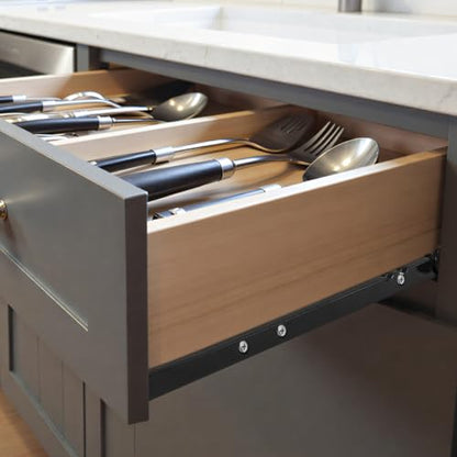 ARTIBETTER Drawer Slide Kit - Self-Closing Rails, Cabinet Drawer Slides (12 inch, Side-Mounted)