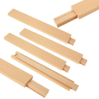 6 PCS 35cm/13.78Inch Wooden Drawer Slides Bottom Mount, Classic Traditional Wood Center Guide Track Bottom Mount with Slide Glides, Replacement Inforcement Part for Drawer - size: 13.8in-6PCS