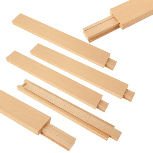 6 PCS 35cm/13.78Inch Wooden Drawer Slides Bottom Mount, Classic Traditional Wood Center Guide Track Bottom Mount with Slide Glides, Replacement Inforcement Part for Drawer - size: 13.8in-6PCS