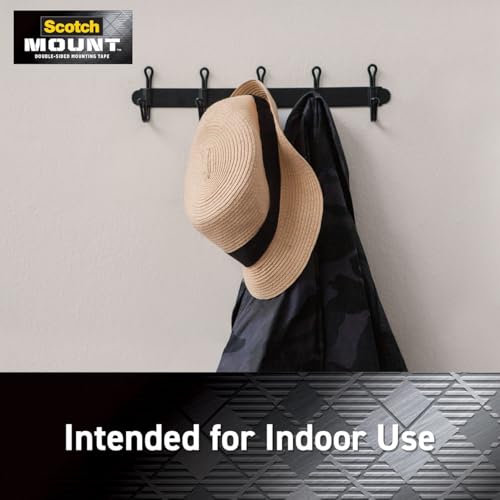 Scotch-Mount Indoor Double-Sided Mounting White Tape, 1 in x 125 in (10.4 ft), Features 3M Industrial Strength Adhesive, No Mess or Tools (314H-MED)