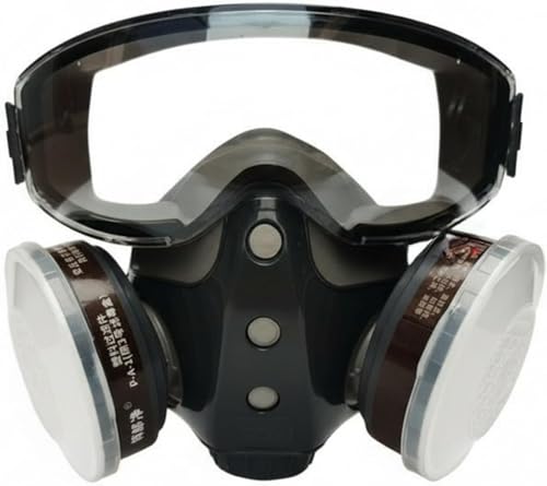 Dust Proof Integrated Respirator Mask, Industrial Grade Face Shield for Spray Painting & Grinding, Reusable Paint Respirator with Replaceable Filters, High cost-performance ratio