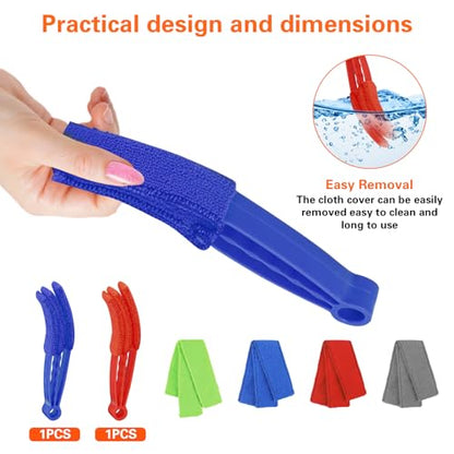 4pcs Window Venetian Blind Cleaner Duster Tool,Blind Duster for Cleaning,Microfiber 7Finger Duster Brush Dusting Cleaner Tool ，for Window Shutters Air Conditioner,with 4 Cloth Cover(Blue/Green) - color: 4pcs - Blue/Green