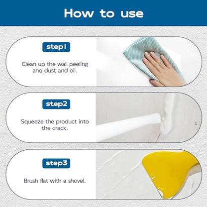 Efficient Drywall Repair Kit with Scraper, 2026 New Multi Functional Wall Patching Paste Spackle for Holes, Cracks, Dents, DIY Home Improvement for Plaster Wood Surfaces (2 PCS) - color: 2 PCS