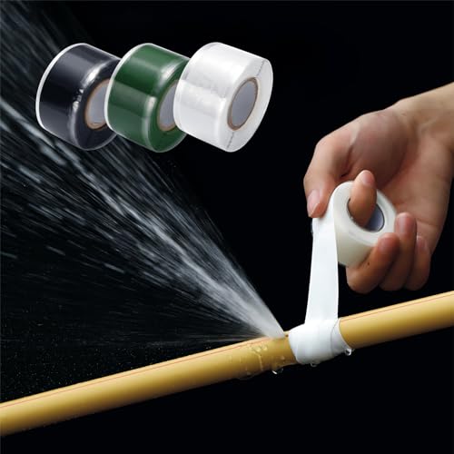 Waterproof Transparent Silicone Repair Tape,Self-Fusing Sealant for Leaky & Damaged Pipes, Easy to Apply with Adhesive (0.98 * 59 inches/White) - color: 0.98*59 inches/White