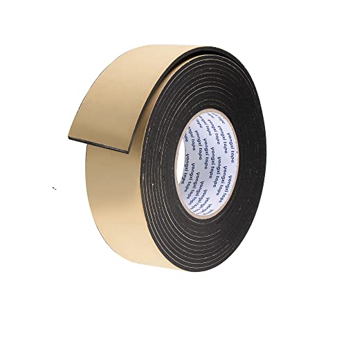 uxcell Sealing Foam Tape 15mm Wide 3mm Thick 5m/16.4ft Long, EVA Self Adhesive Weather Strip for Window Door Insulation - size: 15mmx3mmx5m