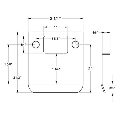 "Nuk3y SP250 Extended Lip Strike Plate (2-1/2"" x 2-1/4"", Satin Nickel)" - color: Satin Nickel, size: "2-1/2"" X 2-1/4"""