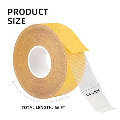 KAIYUER Thin Double Sided Tape Heavy Duty, 1.4" x 66 FT,Double Sided Fabric Tape for Crafts, Walls,Super Sticky Resistente Clear 2 Sided Tape,Easy Use Mounting Tape - size: 1.4"x66FT