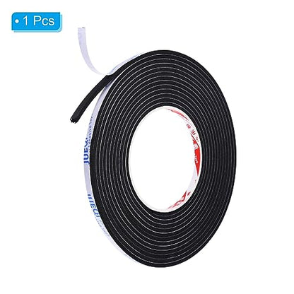 PATIKIL 5m/16.4ft Sealing Foam Tape, 6mm Wide 3mm Thick Single Sided Weather Stripping Door Seal Strip for Window Door Insulation, Black - size: 5mx6mmx3mm