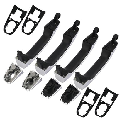 APPERFiT Exterior Door Handles w/Gaskets Set Chrome Compatible with 2014-2020 Chevy Chevrolet Silverado Suburban Tahoe, GMC Sierra Yukon Door Parts 84713663 84711849 22923609 - color: Chrome