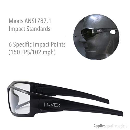 Honeywell Uvex Hypershock Safety Glasses, Black Fame with Espresso Polarized Lens & Anti-Scratch Hardcoat (S2949)